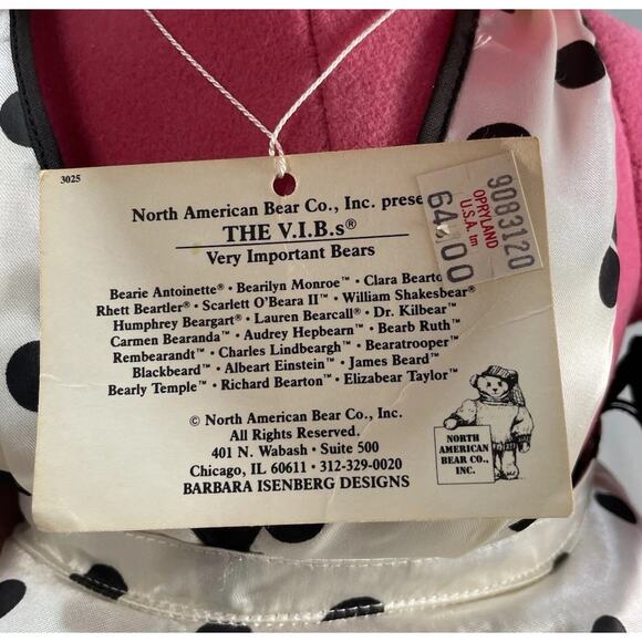 Bearilyn Monroe North American Bear Co. 22" Pink Plush Bear 1979 VIB Vintage - Picture 7 of 9